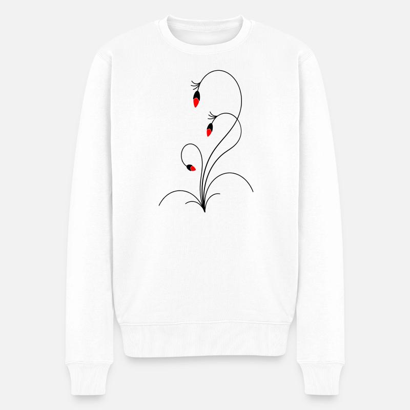 vrille florale délicate - Pull Premium bio Homme - blanc