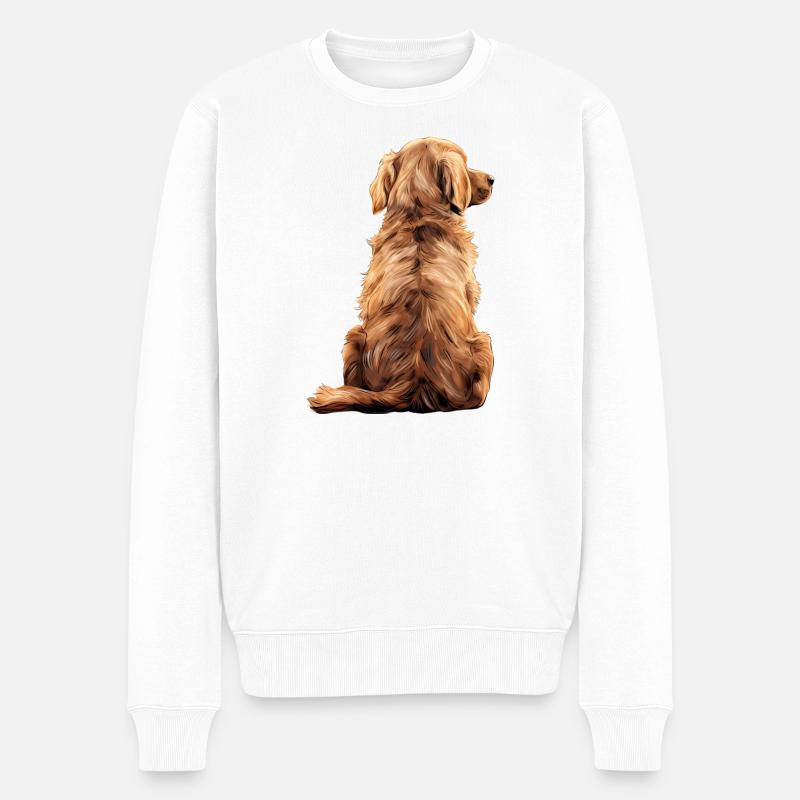 Golden Retriever - Männer Premium Bio Pullover - Weiß