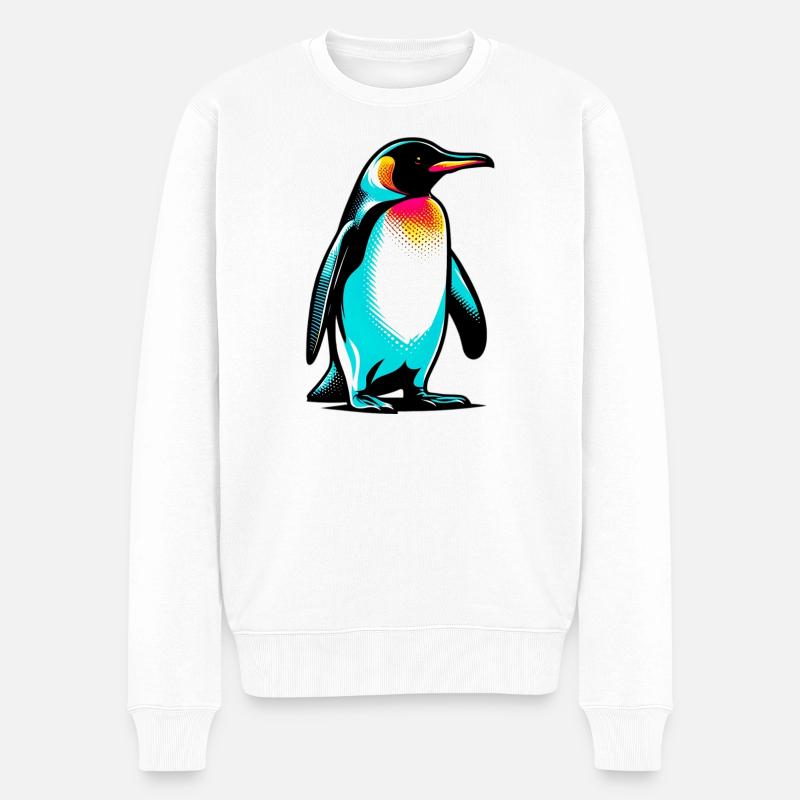Pinguin - Männer Premium Bio Pullover - Weiß