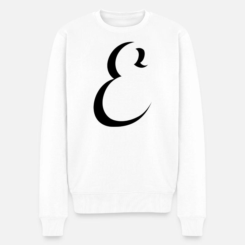 Letter E, Name, der Buchstabe E - Männer Premium Bio Pullover - Weiß