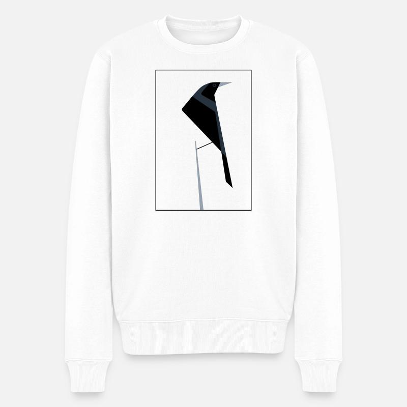 Silhouette abstraite d’Ibis - Pull Premium bio Homme - blanc