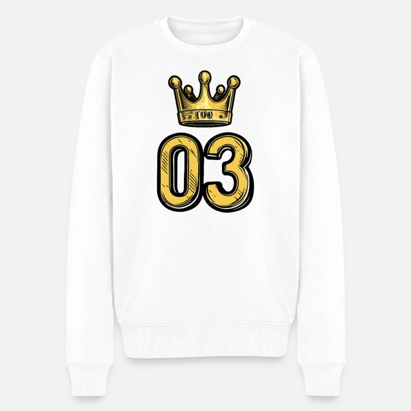 Couronne à 3 chiffres - Pull Premium bio Homme - blanc