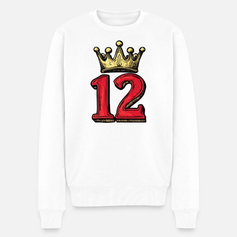 Couronne à 12 chiffres - Pull Premium bio Homme - blanc