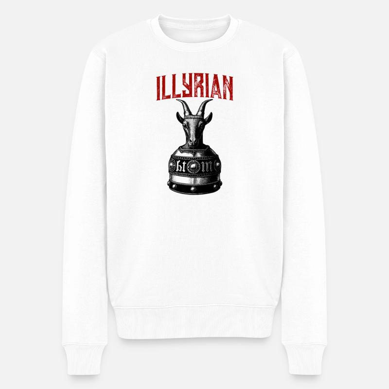 Casque du patrimoine illyrien de Skanderbeg - Pull Premium bio Homme - blanc