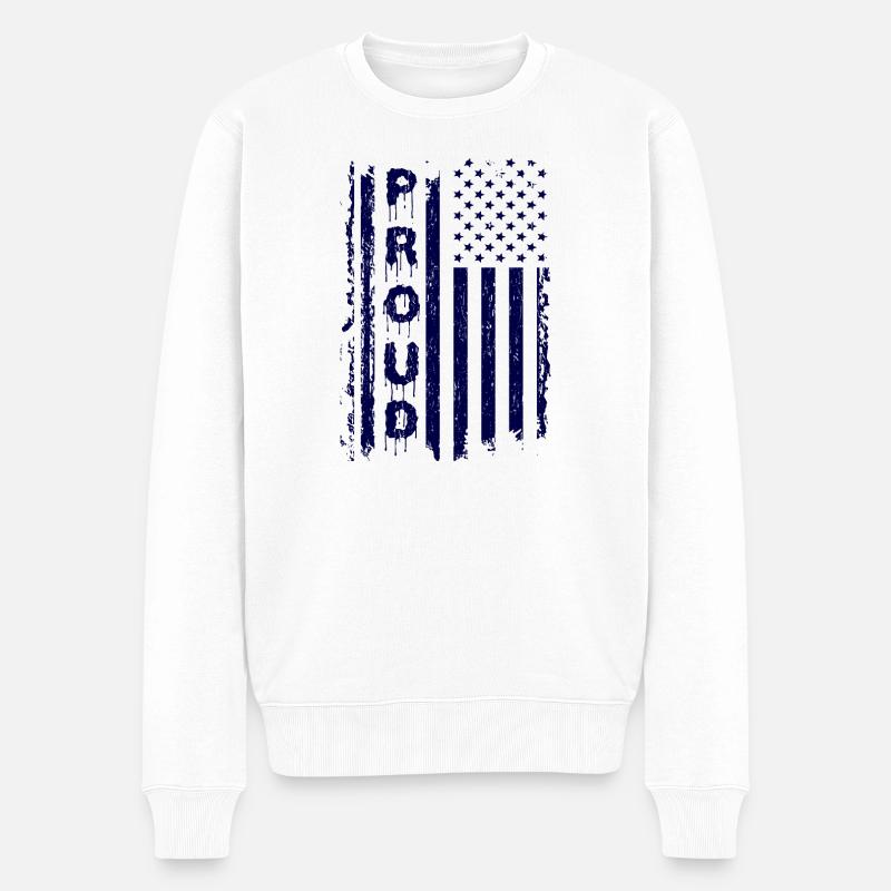 Drapeau américain avec style graffiti - Pull Premium bio Homme - blanc