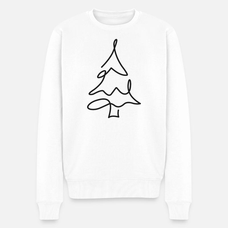 Tannenbaum Skizze – Weihnachtsmotiv - Männer Premium Bio Pullover - Weiß