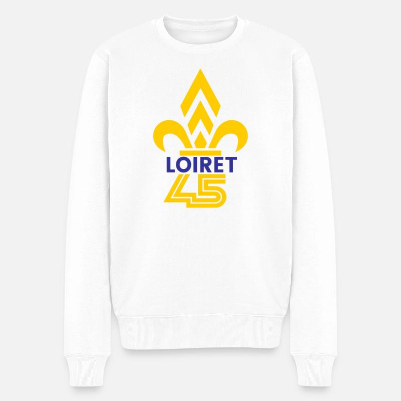 Fleur de Lys Loiret 45 - Männer Premium Bio Pullover - Weiß