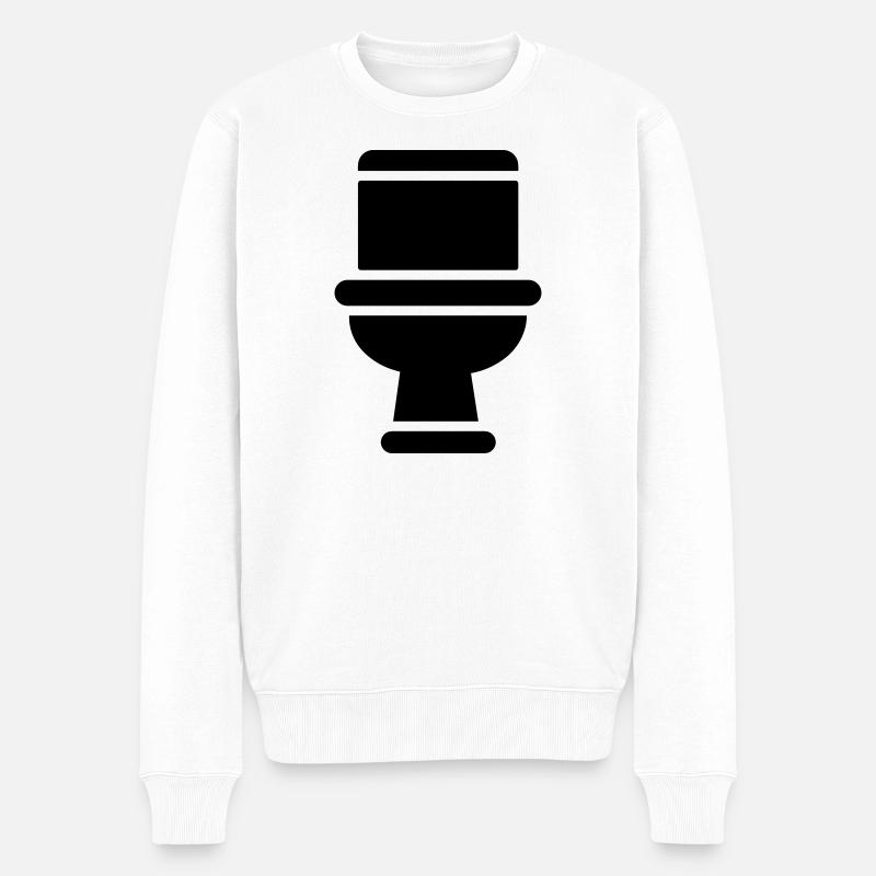 Toilette - Männer Premium Bio Pullover - Weiß