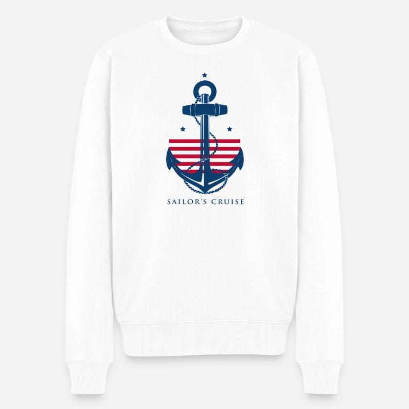 marin - Pull Premium bio Homme - blanc