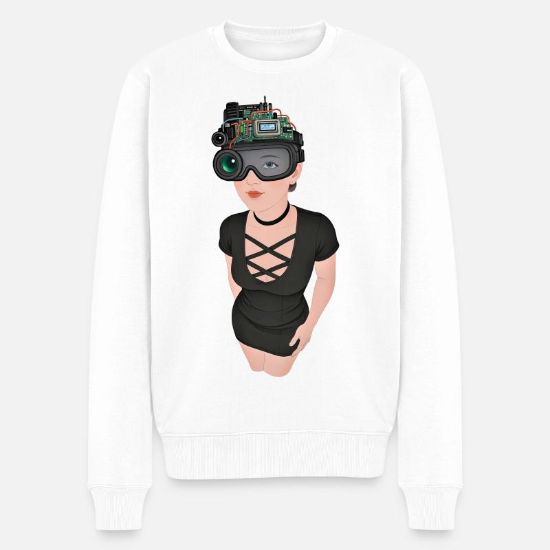 ICH BEOBACHTE DICH #2 – Geek & Sci-Fi - Männer Premium Bio Pullover - Weiß