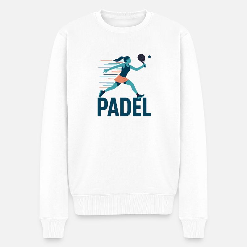 Padel Power Sprint Logo - Pull Premium bio Homme - blanc