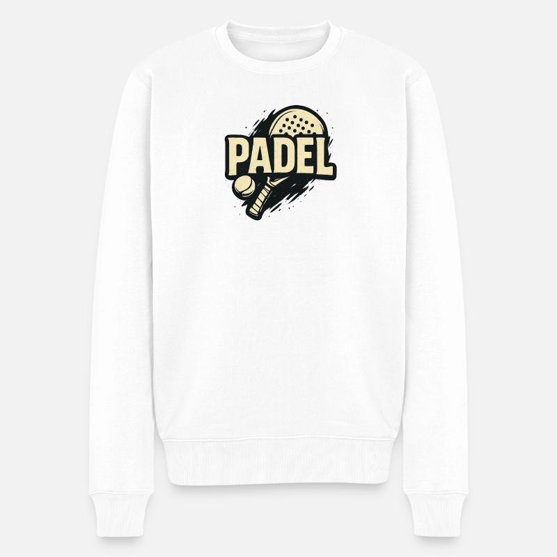 Padel Kraft Logo - Männer Premium Bio Pullover - Weiß