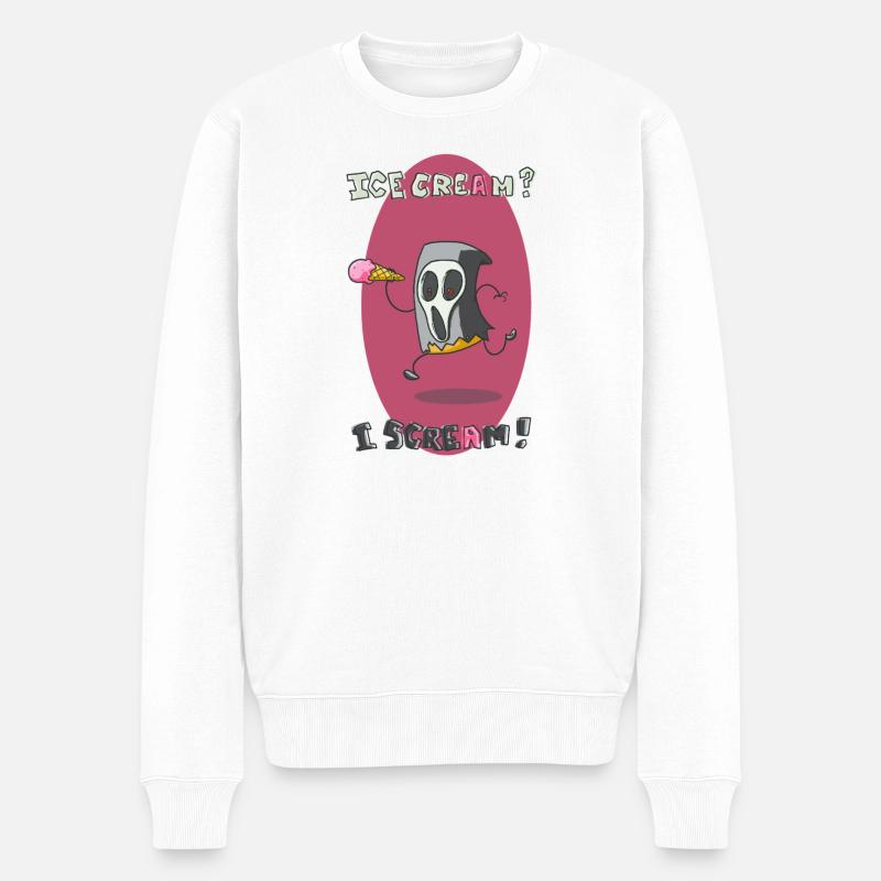 Eis? Ich schreie! - Männer Premium Bio Pullover - Weiß