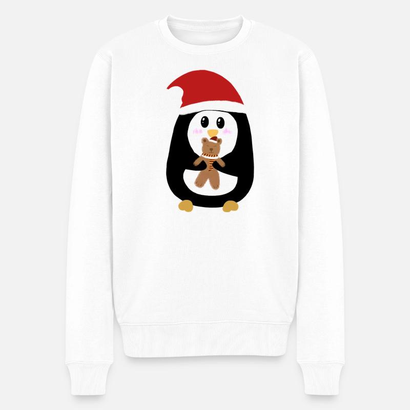 Le petit pingouin de Noël  - Pull Premium bio Homme - blanc