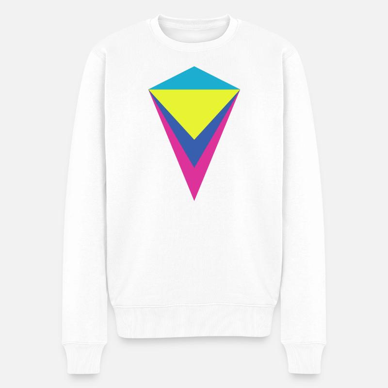 Diamant néon multi-couches - Pull Premium bio Homme - blanc