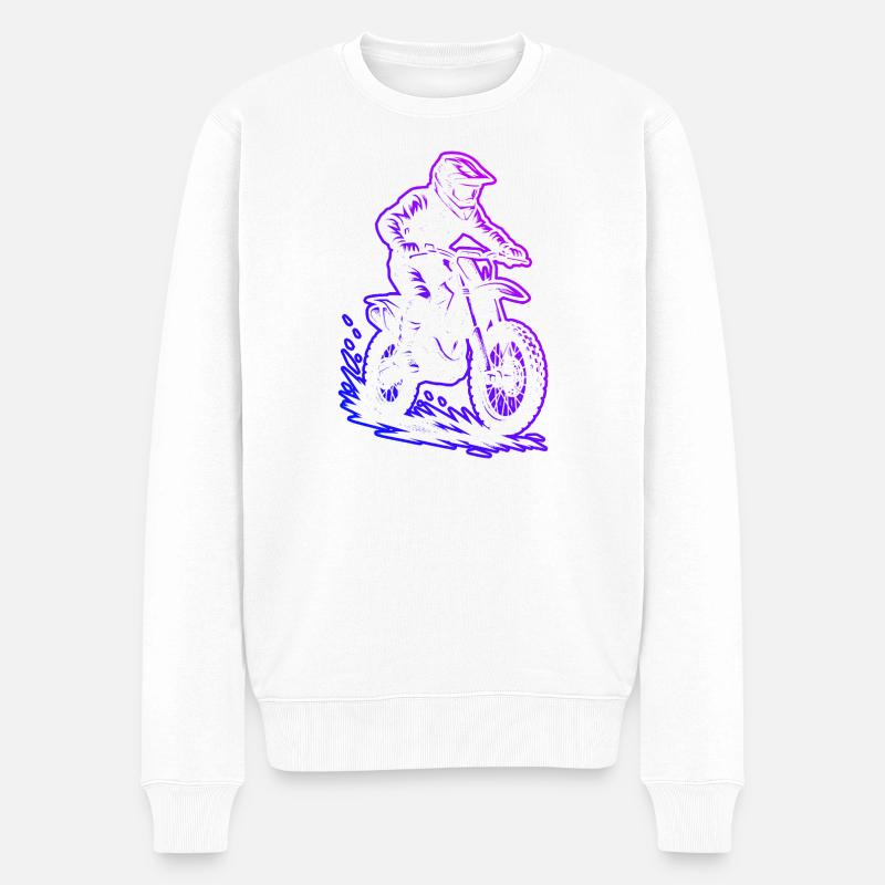 Conception compacte du motocross - Pull Premium bio Homme - blanc