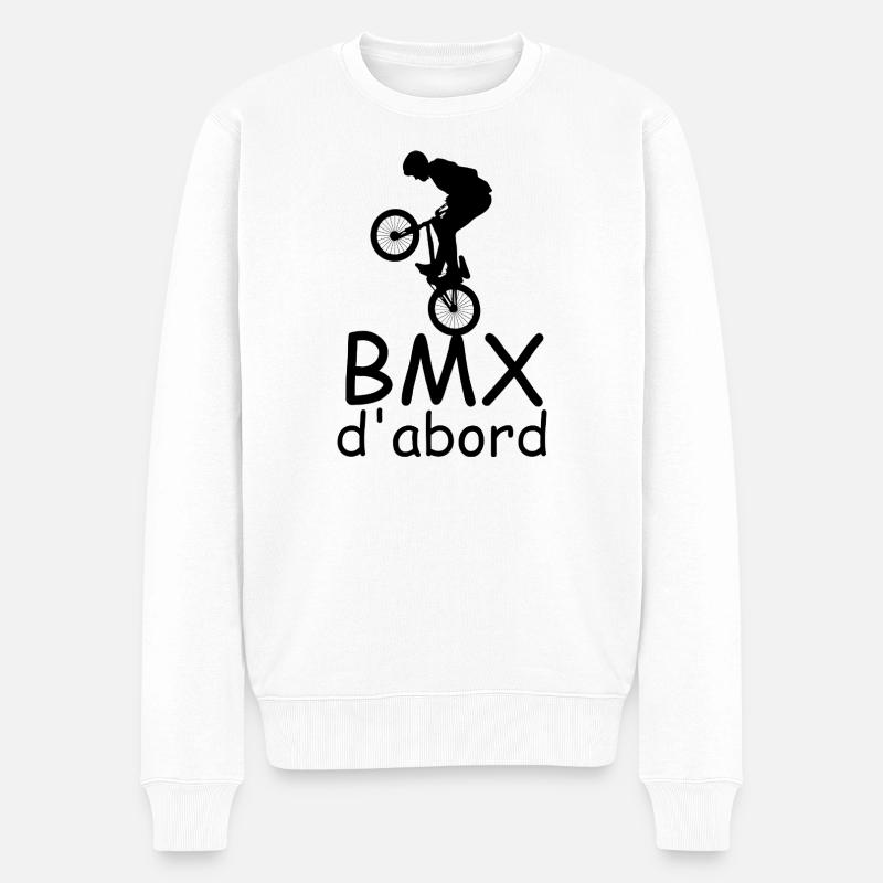 BMX First - Männer Premium Bio Pullover - Weiß