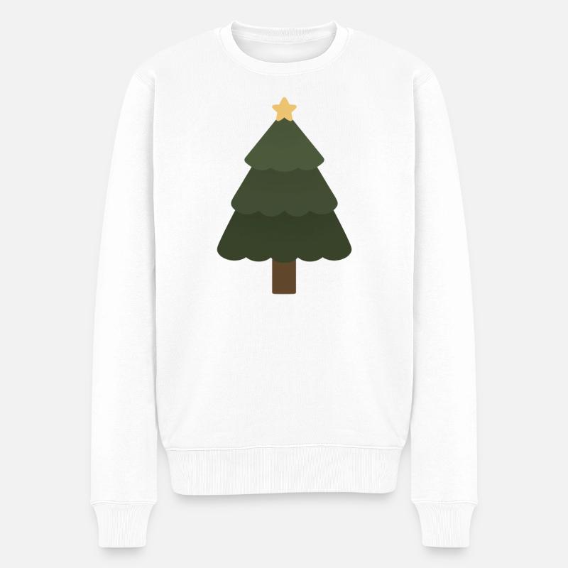 Weihnachtsbaum - Männer Premium Bio Pullover - Weiß