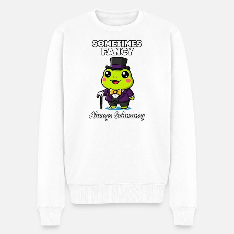 Manchmal Fancy Always Schmancy Frosch - Männer Premium Bio Pullover - Weiß