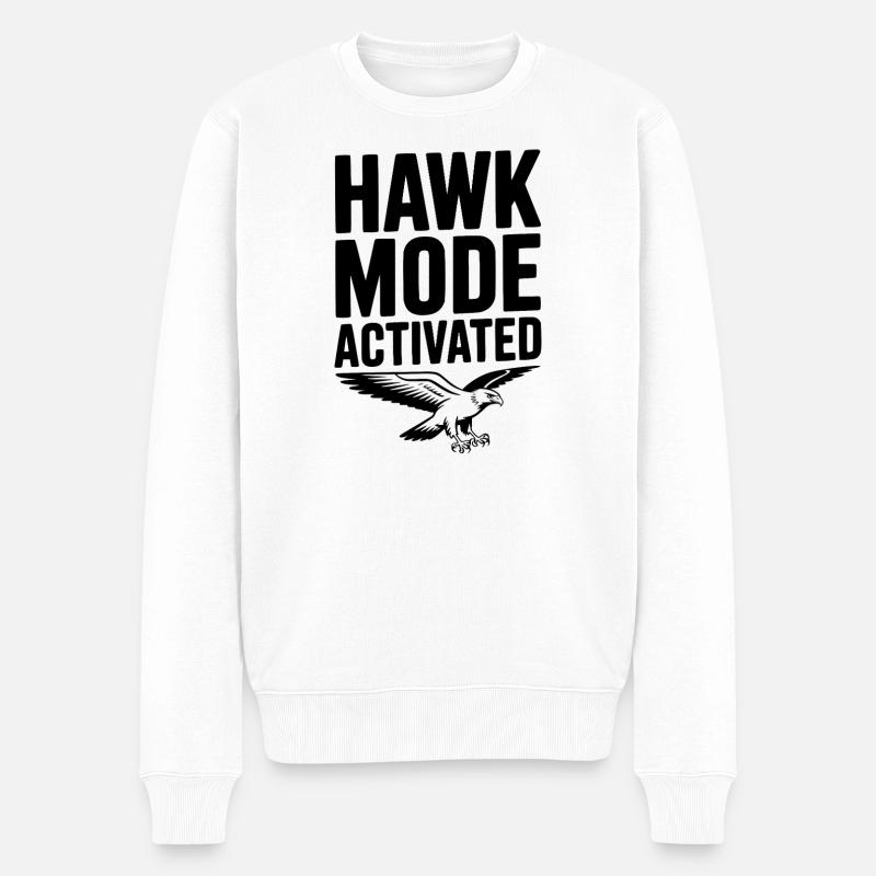 Hawk-Modus aktiviert - Männer Premium Bio Pullover - Weiß