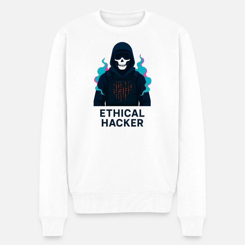 Ethischer Hacker – Cybersicherheit - Männer Premium Bio Pullover - Weiß