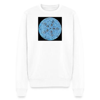 Blue Pebble Mosaic Circle - Men's Premium Organic Jumper - white - Front - Thijin (182cm)