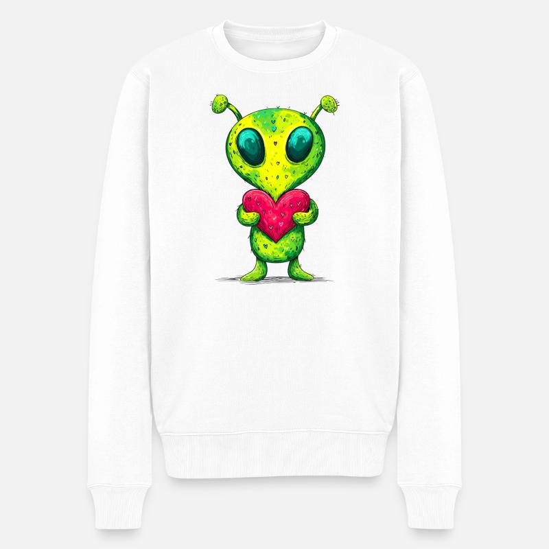 Extraterrestre au cœur - Pull Premium bio Homme - blanc