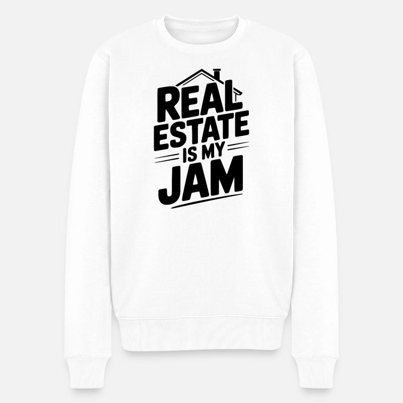 L’immobilier, c’est mon truc - Pull Premium bio Homme - blanc