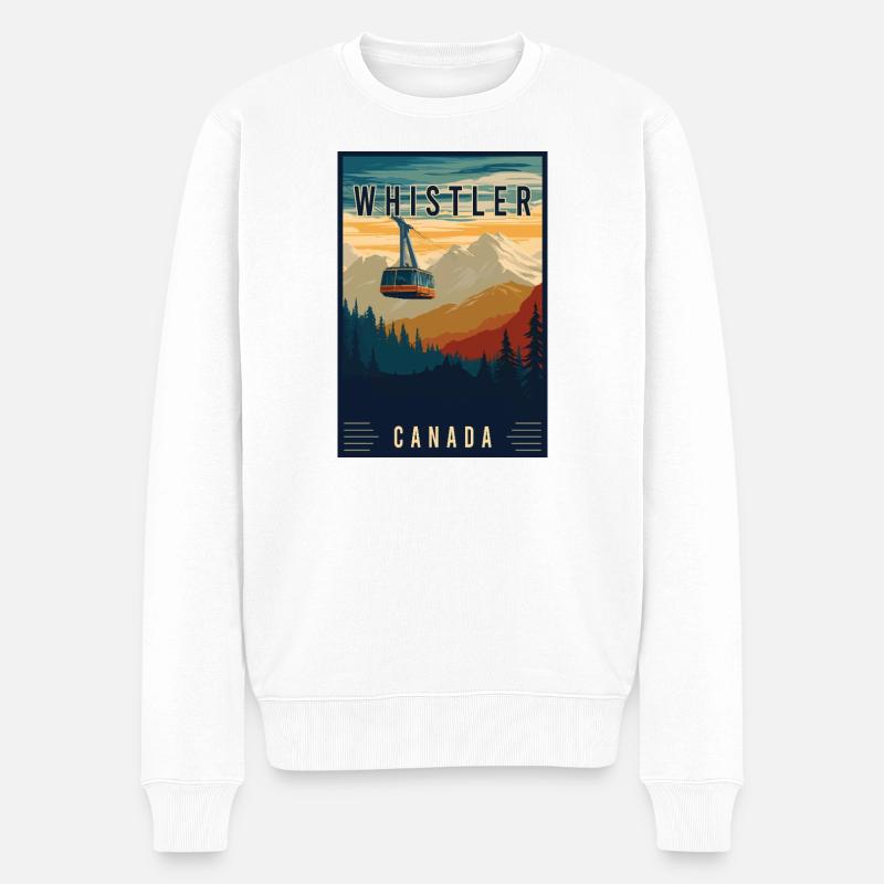 Découvrez Winter Wonderland Whistler au Canada - Pull Premium bio Homme - blanc