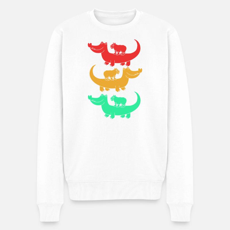 Capibara Capybara - Männer Premium Bio Pullover - Weiß