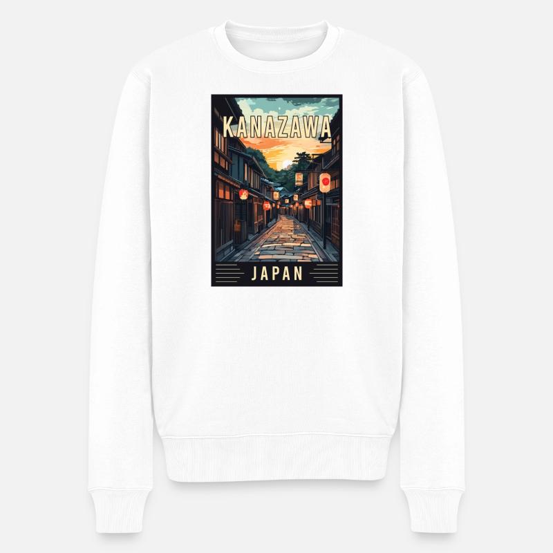 Entdecken Sie Kanazawa in Japan - Männer Premium Bio Pullover - Weiß
