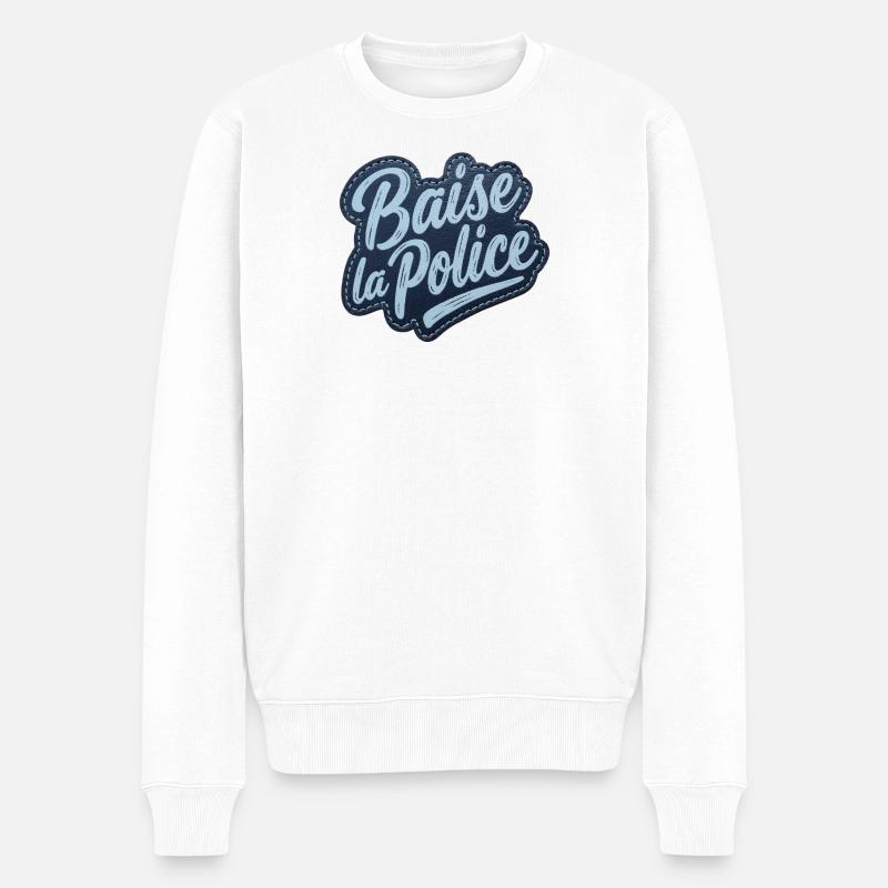 Baise la Police »Patch« Patch | ACAB - Männer Premium Bio Pullover - Weiß