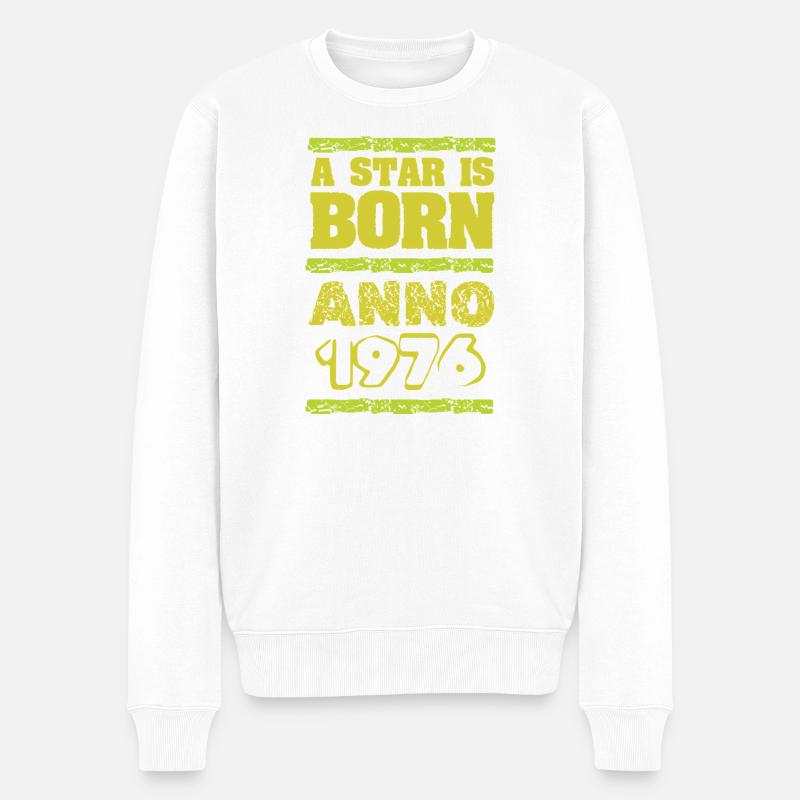 1976 - Männer Premium Bio Pullover - Weiß
