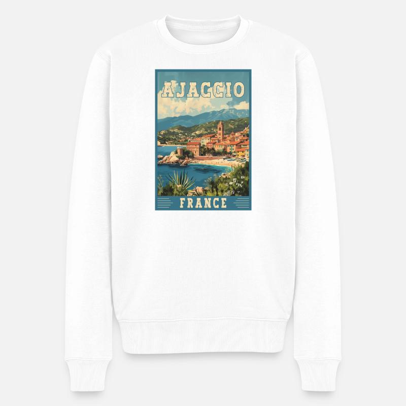 Erleben Sie Ajaccio Frankreich – Mittelmeerparadies - Männer Premium Bio Pullover - Weiß