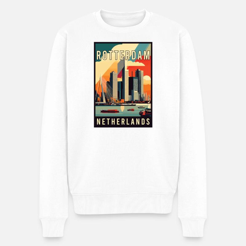 Vivez le magnifique Rotterdam aux Pays-Bas - Pull Premium bio Homme - blanc
