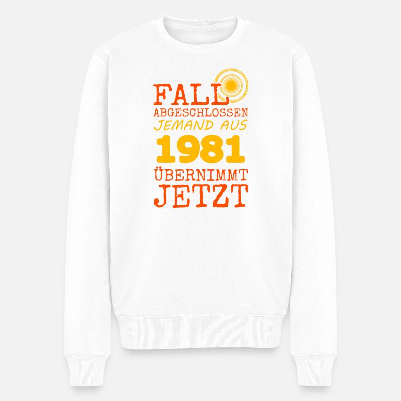 abgeschlossen 1981 - Männer Premium Bio Pullover - Weiß