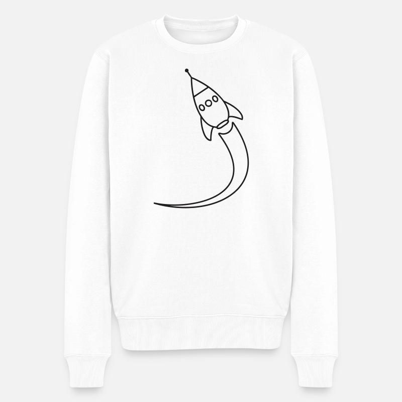 Lancement d’une fusée dans l’espace - Pull Premium bio Homme - blanc