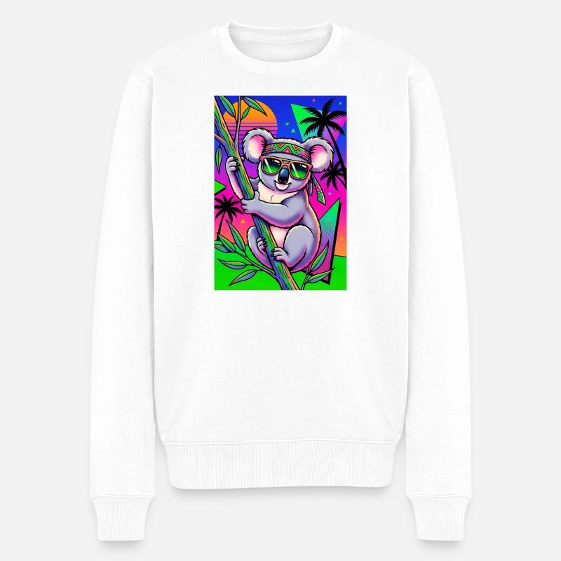 Koala - Männer Premium Bio Pullover - Weiß