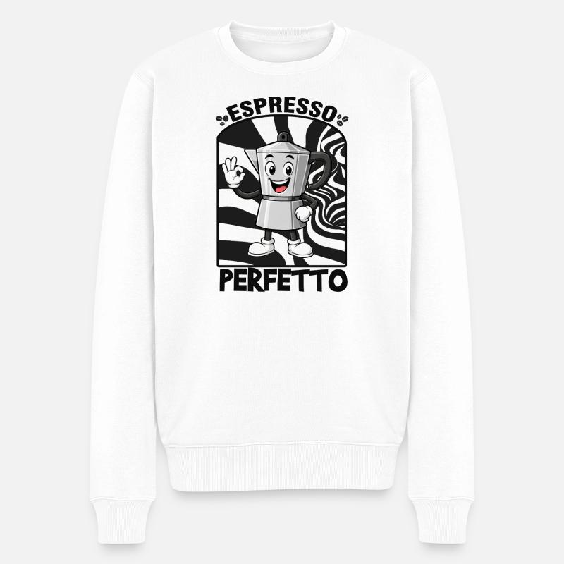 Espresso, café - Pull Premium bio Homme - blanc
