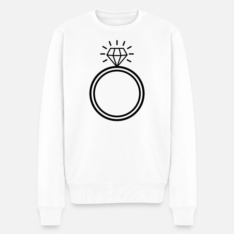 Bague en diamant - Pull Premium bio Homme - blanc