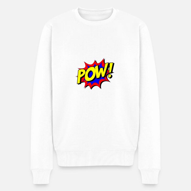 superheld comic - Männer Premium Bio Pullover - Weiß