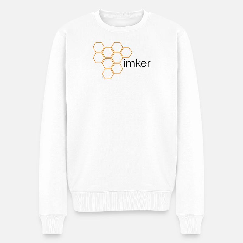 Imker - Design mit Honigwaben - Männer Premium Bio Pullover - Weiß