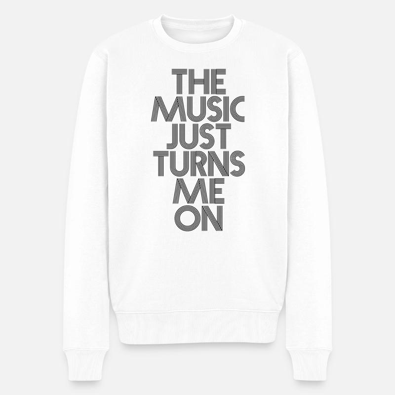 MUSIC - Männer Premium Bio Pullover - Weiß