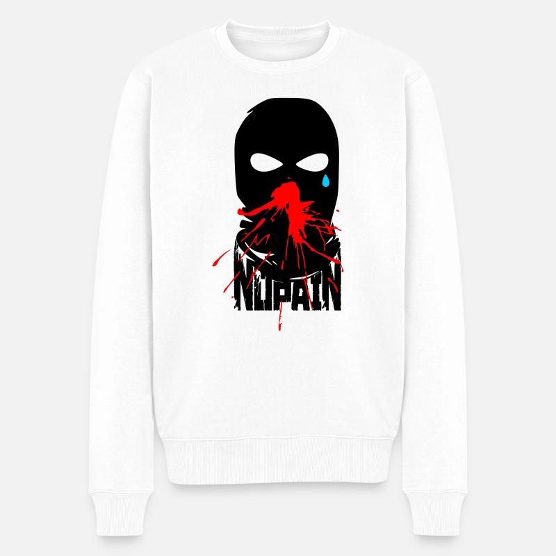 No Pain - Männer Premium Bio Pullover - Weiß