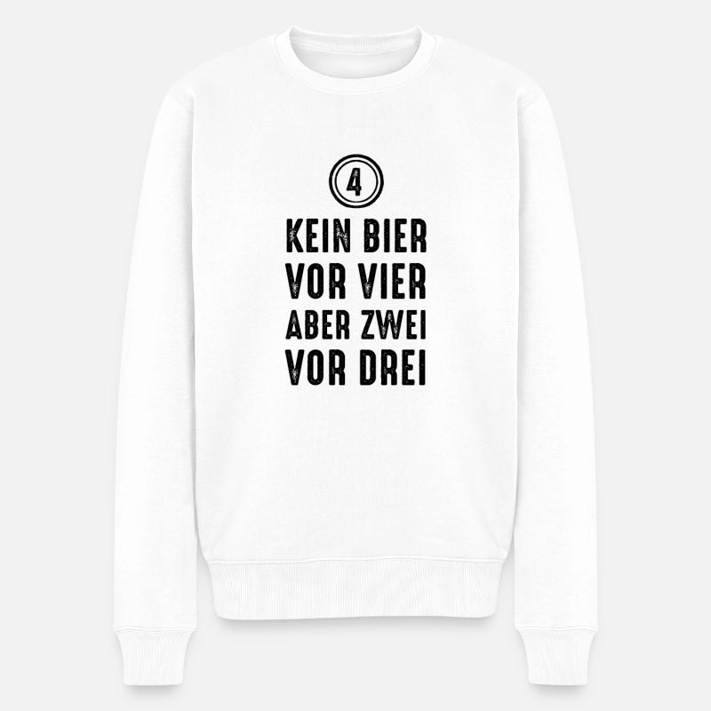Bier vor Vier - Männer Premium Bio Pullover - Weiß