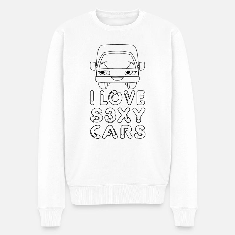 Car Auto - Männer Premium Bio Pullover - Weiß