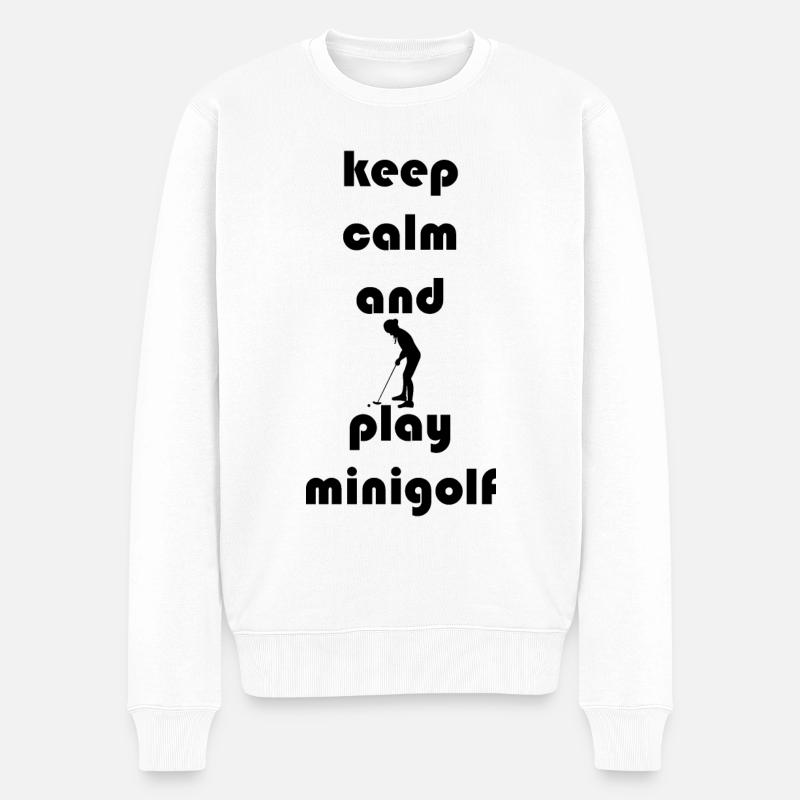 MINIGOLF MINIGOLFER MINIGOLFERIN - Männer Premium Bio Pullover - Weiß