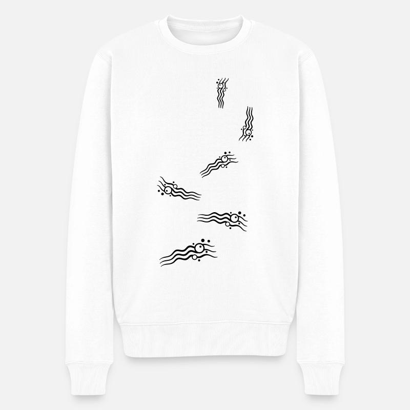Welle icon symbol - Männer Premium Bio Pullover - Weiß