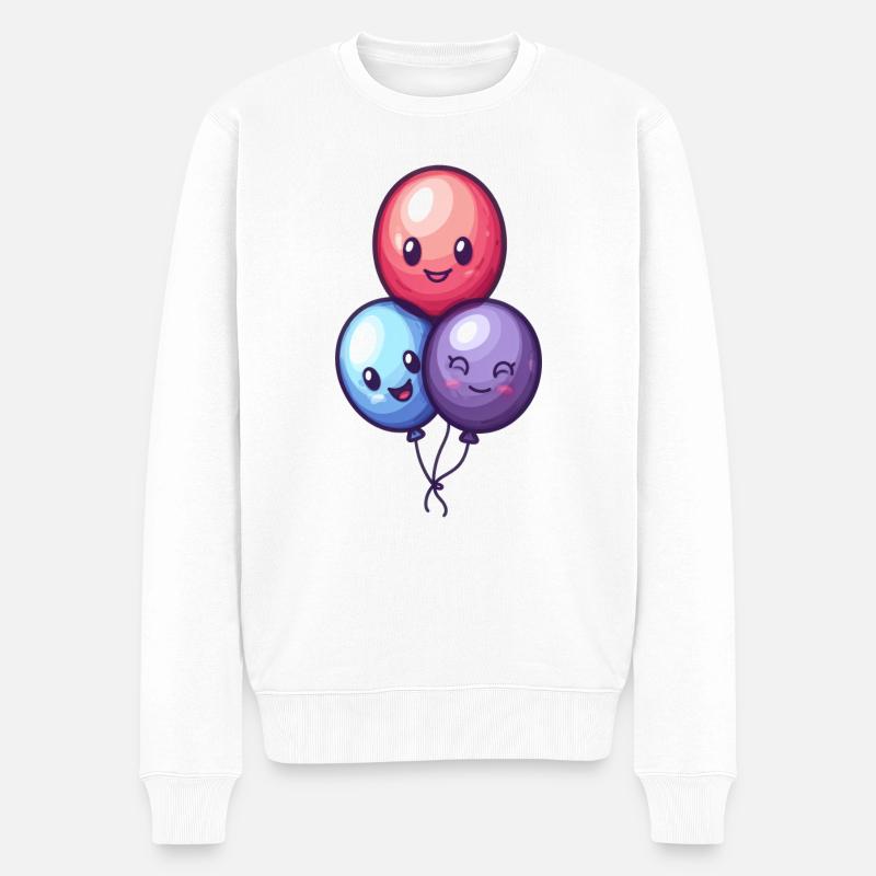 Ballons für Kinder - Männer Premium Bio Pullover - Weiß