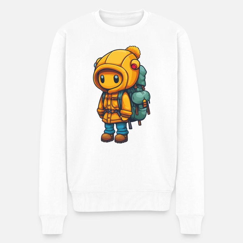 Wanderer, nicht nur für Kinder - Männer Premium Bio Pullover - Weiß